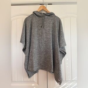 Gap Fit NWT‎ Women's Black & Gray Marled Hooded Poncho Size M NEW
